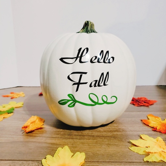 handmade Eva foam white pumpkin hello fall - Picture 1 of 4